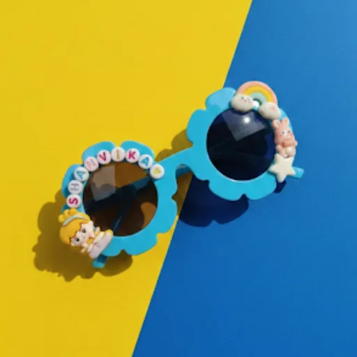 Personalized Sunglasses - Flower Age: 1-6, Color: Blue, Gender: Girl