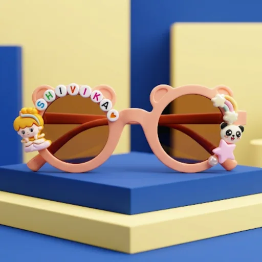 Personalized Sunglasses - Bear Design Age: 1-6, Color: Peach