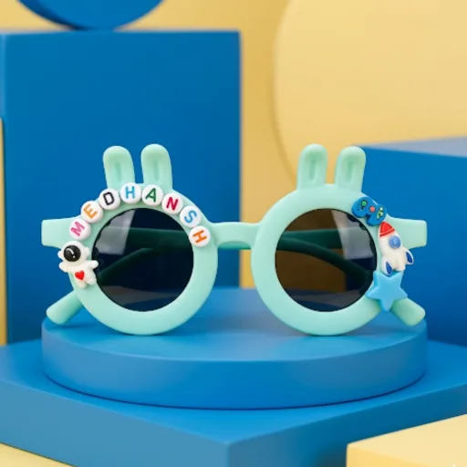 Personalized Sunglasses - Bunny Ears Age: 1-5, Color: Sea Green
