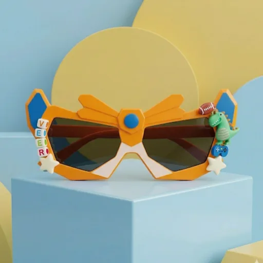 Super Hero Sunglasses Age: 4-11, Color: Orange