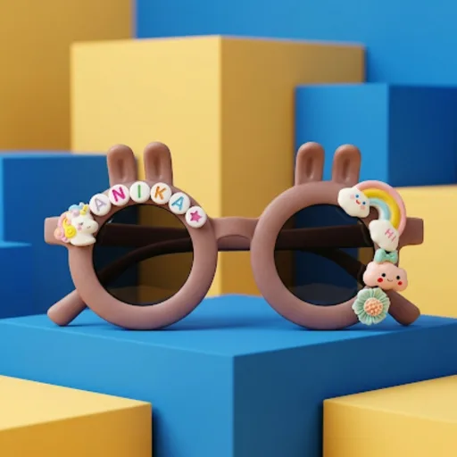 Personalized Sunglasses - Bunny Ears Age: 1-6, Color: Mauve