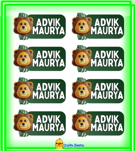 Transparent Waterproof Name Labels (Personalised) - 8 stickers Theme: Jungle