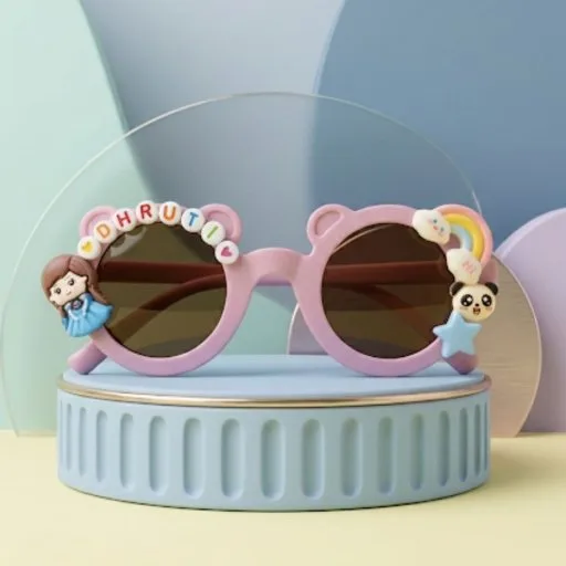Personalized Sunglasses - Bear Design Age: 1-6, Color: Pink