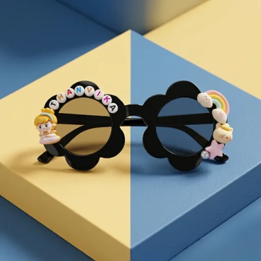 Personalized Flower Sunglasses for Kids – Custom Name UV Protection Shades (Size 6+ Yrs)