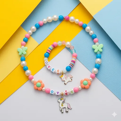Kids Name Necklace and Bracelet Set