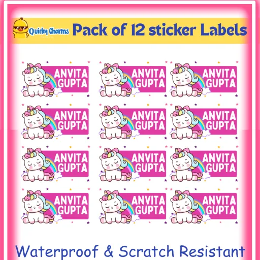 Transparent Waterproof Name Labels (Personalised) - 12 stickers
