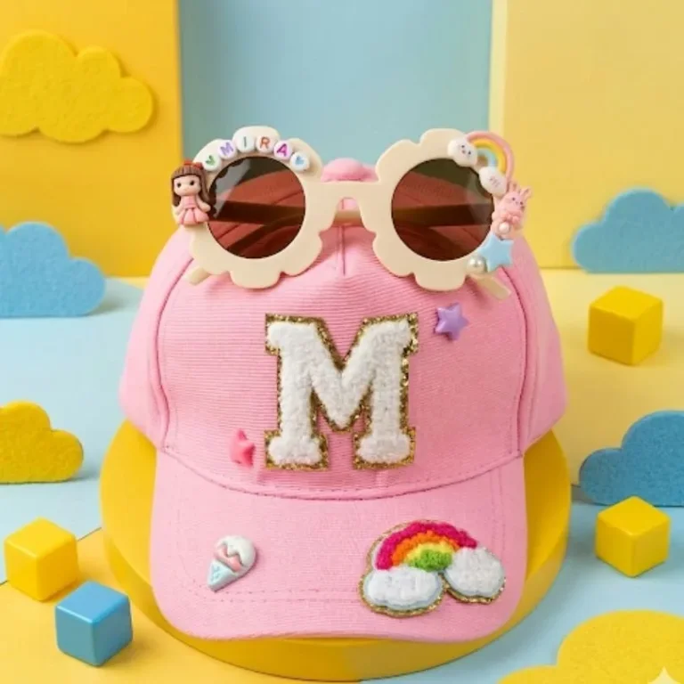 Mini Fashionista Combo – Personalized Cap & Sunglasses for Girls