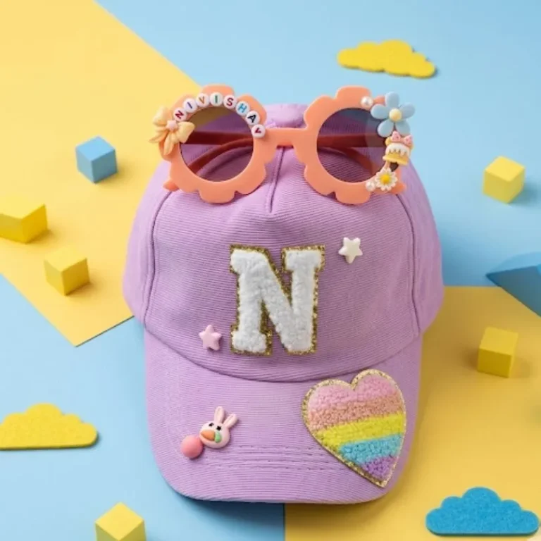 Mini Fashionista Combo – Personalized Cap & Sunglasses for Girls image 3