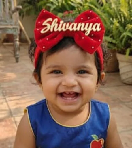 Personalized Newborn Name Hairband Color: Red