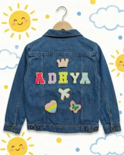 Personalized Denim jacket  For Girls Size: 12-13 Year
