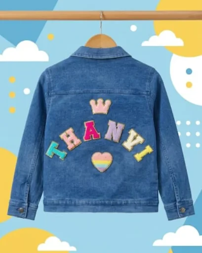 Personalized Denim jacket  For Girls Size: 3-4 Year