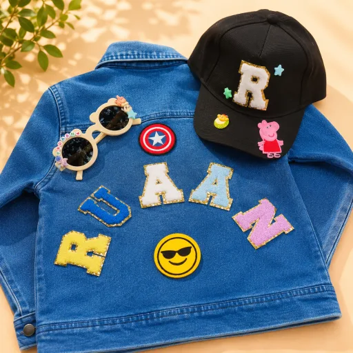 Boys Denim Jacket Gift Set with Custom Name | Jacket, Cap & Sunglasses