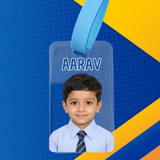 Personalized Kids Photo Bag Tag with Name | Custom School Bag Tag image 2