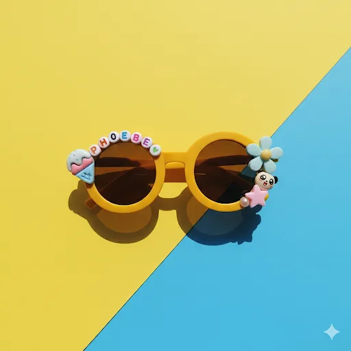 Round Sunglasses  Age: 1-6, Color: Yellow
