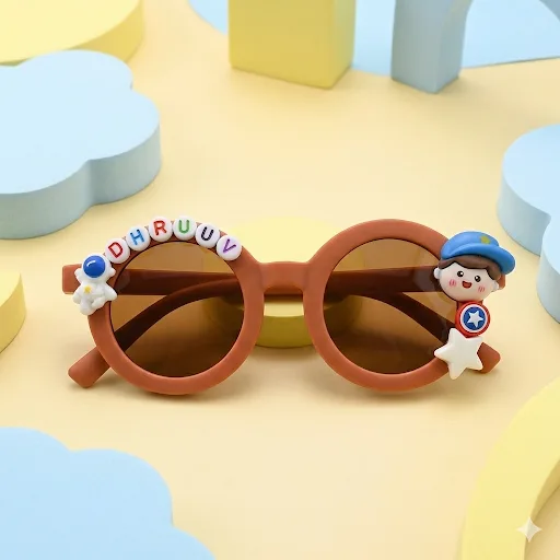 Round Sunglasses  Age: 1-6, Color: Rust Orange