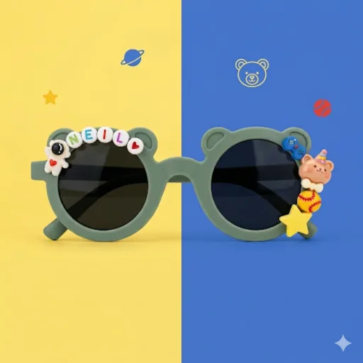 Personalized Sunglasses - Bear Design Age: 1-6, Color: Green