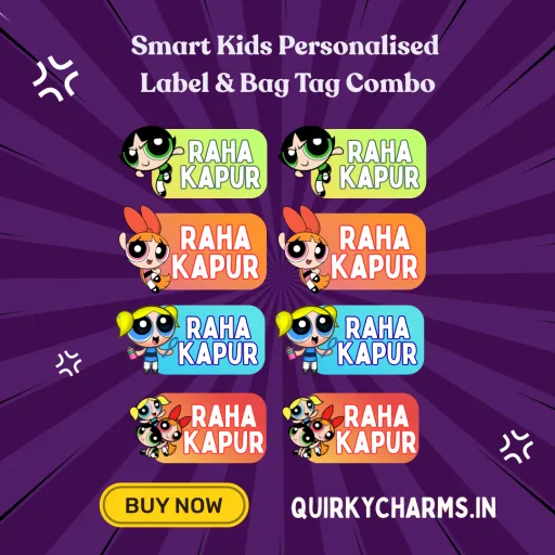 Super Girl Squad Personalized Bag Tag & Waterproof Sticker Combo for Kids image 2