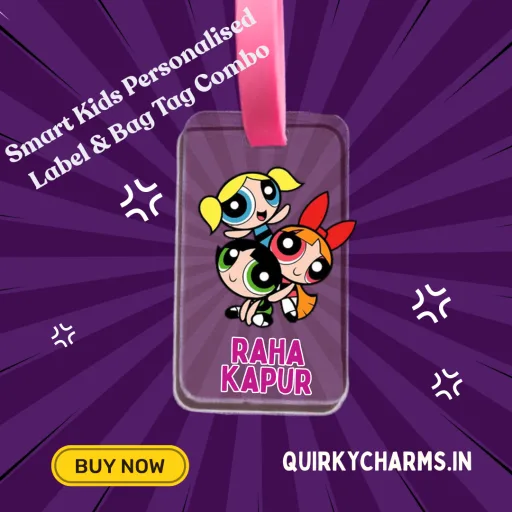 Super Girl Squad Personalized Bag Tag & Waterproof Sticker Combo for Kids image 3